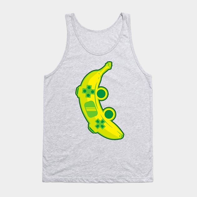 Banana Game Controller Gamer Fruit Food Technology Pop Art Tank Top by Grandeduc